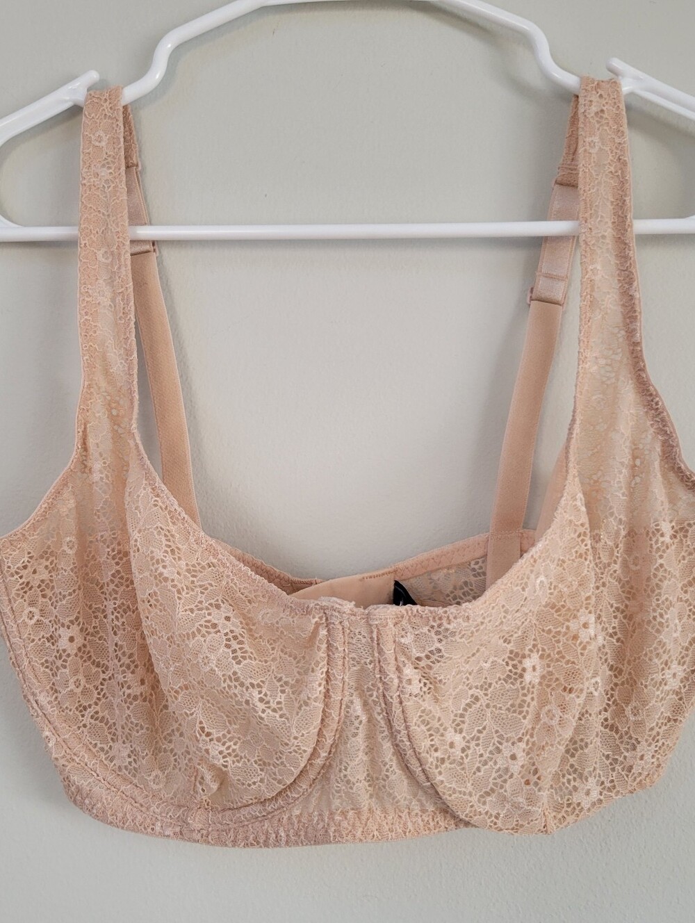 NWOT Journelle 34F Balconette Nude Lace Sheer Bra